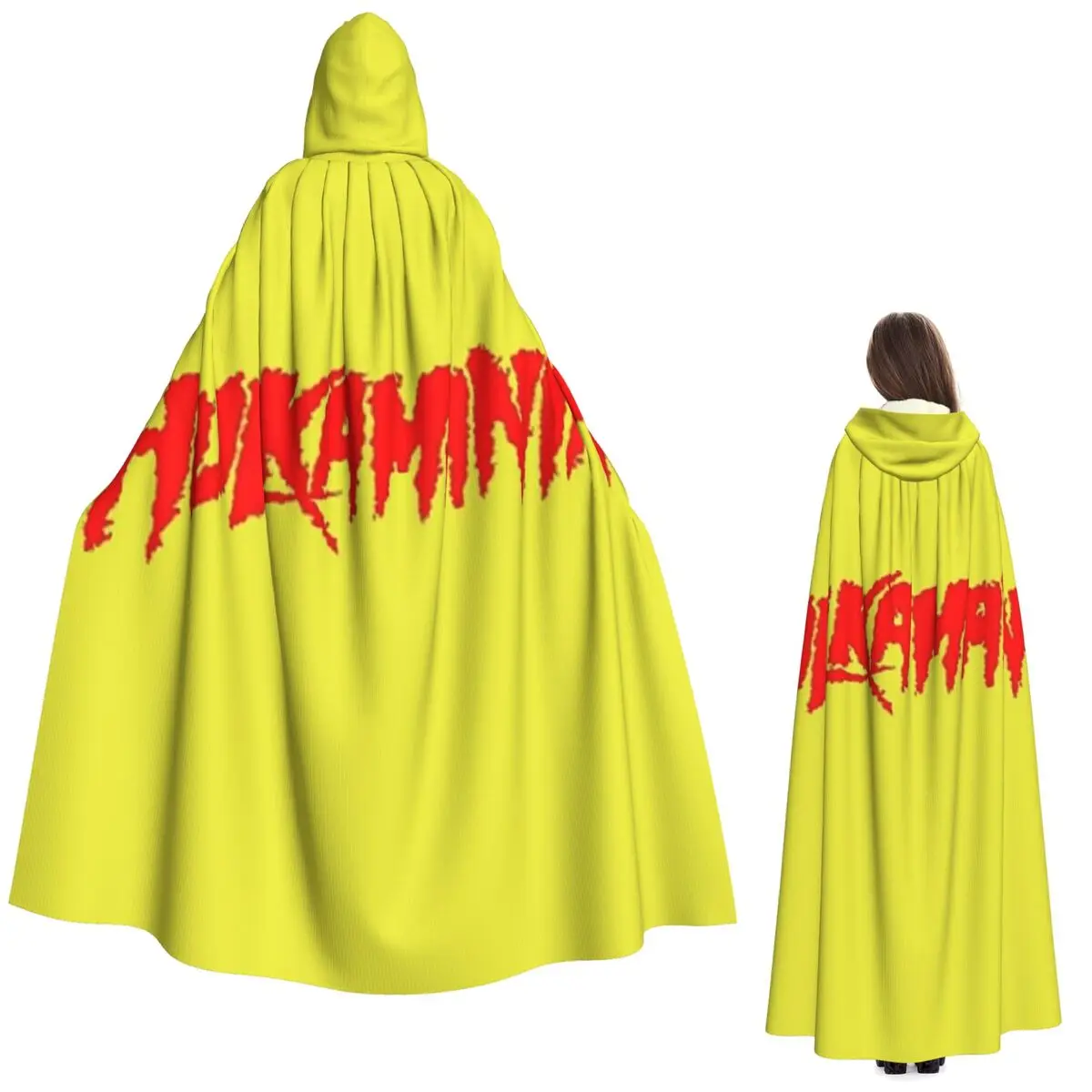 Hulk Hogan Hulkamania capa larga con capucha disfraz Medieval de bruja capa de Cosplay abrigo de Halloween adulto Unisex
