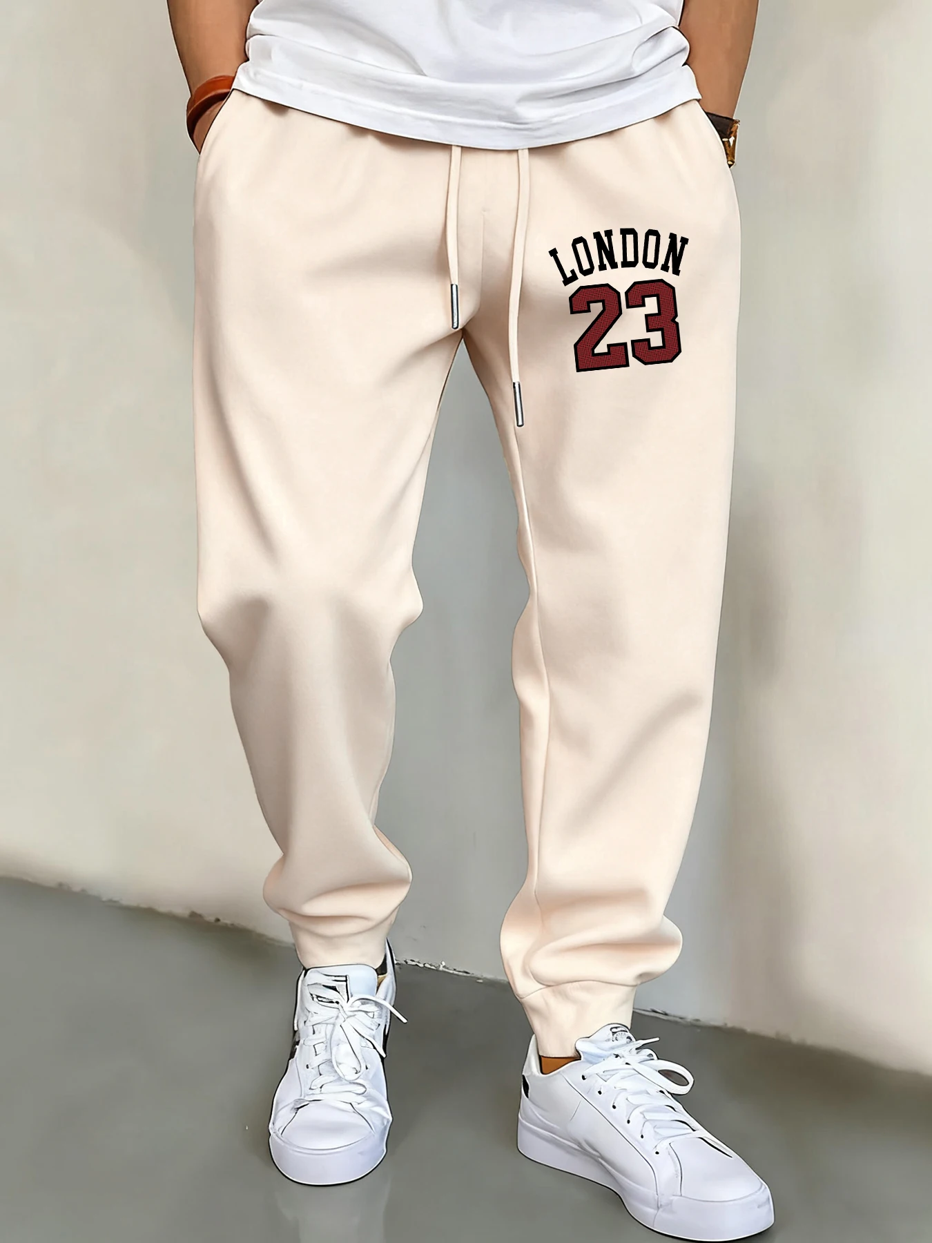 

About London 23 Print Men Pants Fashion Hip Hop Trousers Drawstring Autumn Warm Sweatpants Male Fleece Vintage Jogging Pant