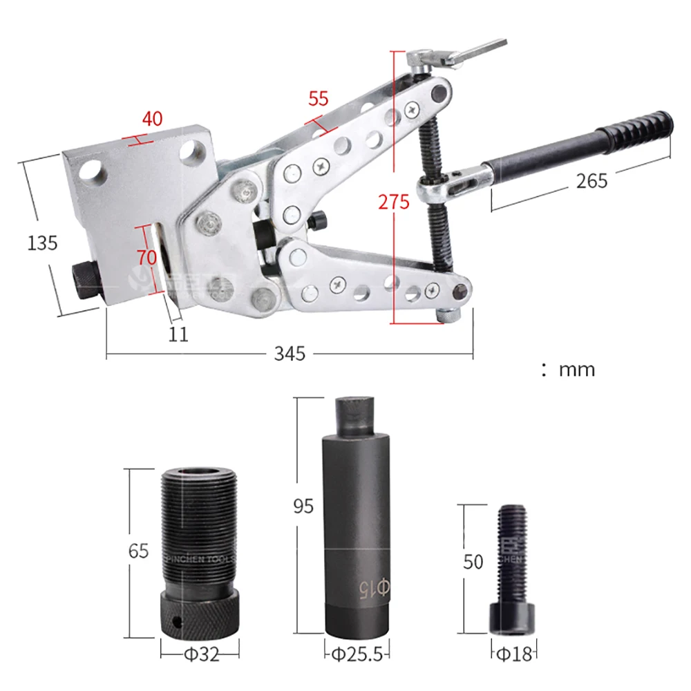 CKJ-21 Portable Mechanical Punching Machine Angle Steel Punch 300KN Copper Aluminum Row Puncher with 13/15/17/19/21MM Die