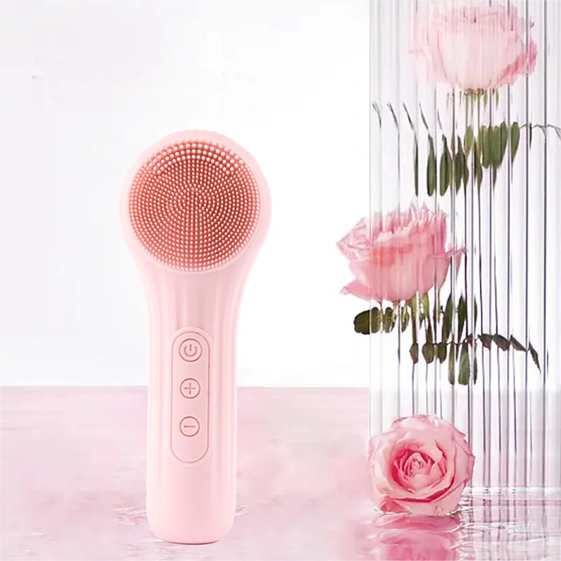 Brosse pour le visage en Silicone à 6 modes, étanche IPX7 et Rechargeable, masseur chauffant pour nettoyant en profondeur doux, cadeau de beauté rose pour toutes les peaux
