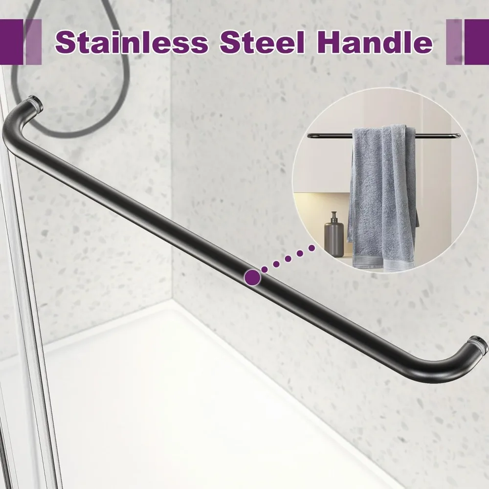 أبواب دش منزلقة مزدوجة بعرض 56-60 بوصة × ارتفاع 58 بوصة مع زجاج مقسى 6 مم وإطار من الفولاذ المقاوم للصدأ #5