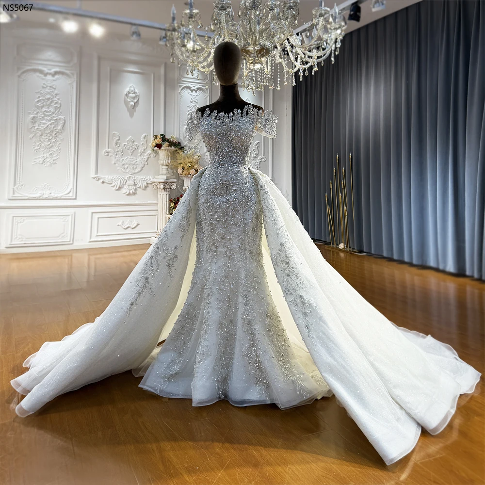 knee length dresses for ladies Lauren Elaine Detachable 3/4 Tulle Overskirt with Train Cathedral (150