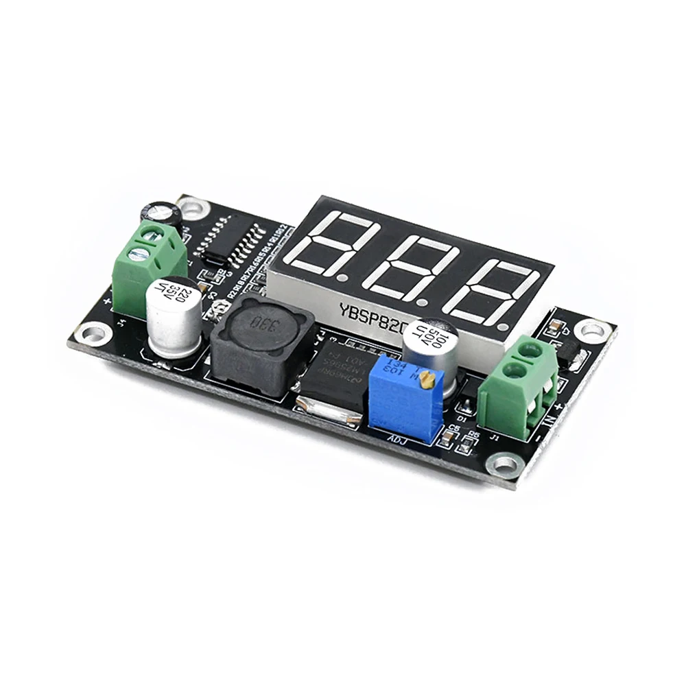 Convertidor de DC-DC 3A, módulo de fuente de alimentación Buck de DC4.5V-40V a D3V-37V, placa de fuente de alimentación reductor con pantalla Digital verde