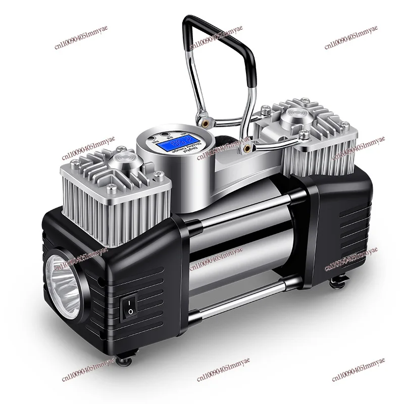 Vehicle Air Pump Vehicle Metal Double Cylinder High Pressure High Power Portable Off-Road Vehicle Tire Electric Air Pump