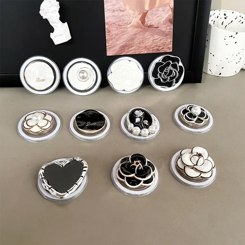 

Корейский геометрический магнитный держатель с сердечком и камелией, ручка для телефона, кронштейн для Iphone 17 16, Magsafe, универсальная поддержка Smart Tok