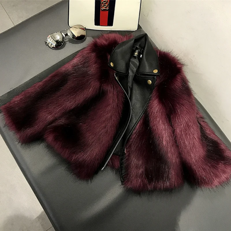 Girls Fur Coat Jacket Cotton Outwear Overcoat 2023 Cute Warm Thicken Plus Velvet Winter Autumn Teenager Fuzzy Children\'s Clothin