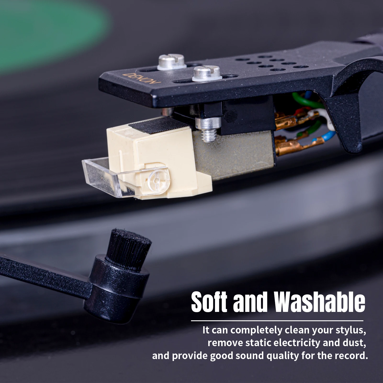 뜨거운 유용한 정전기 방지 탄소 섬유 브러시 + 10ml 바늘 솔루션 클리너 레코드 청소 키트 용 턴테이블 스타일러스 청소 유체