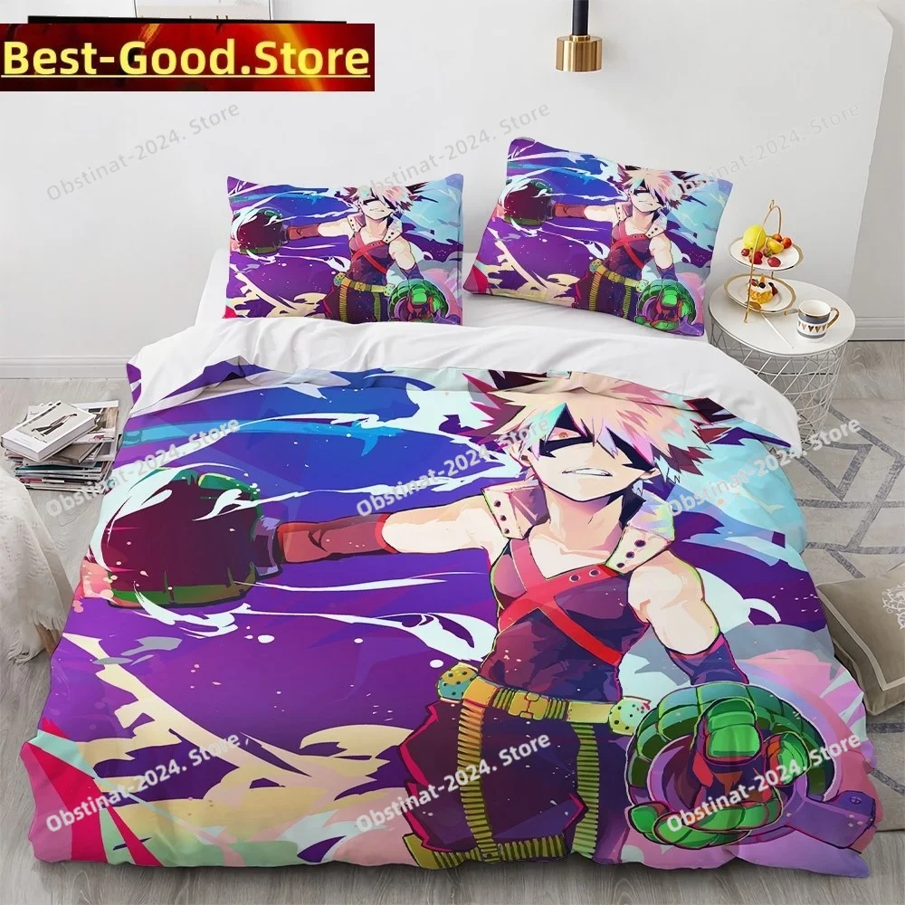 

New Anime My Hero Academy Bedding set Printed Duvet Cover Pillowcase Single Double Queen Super King Size Sets