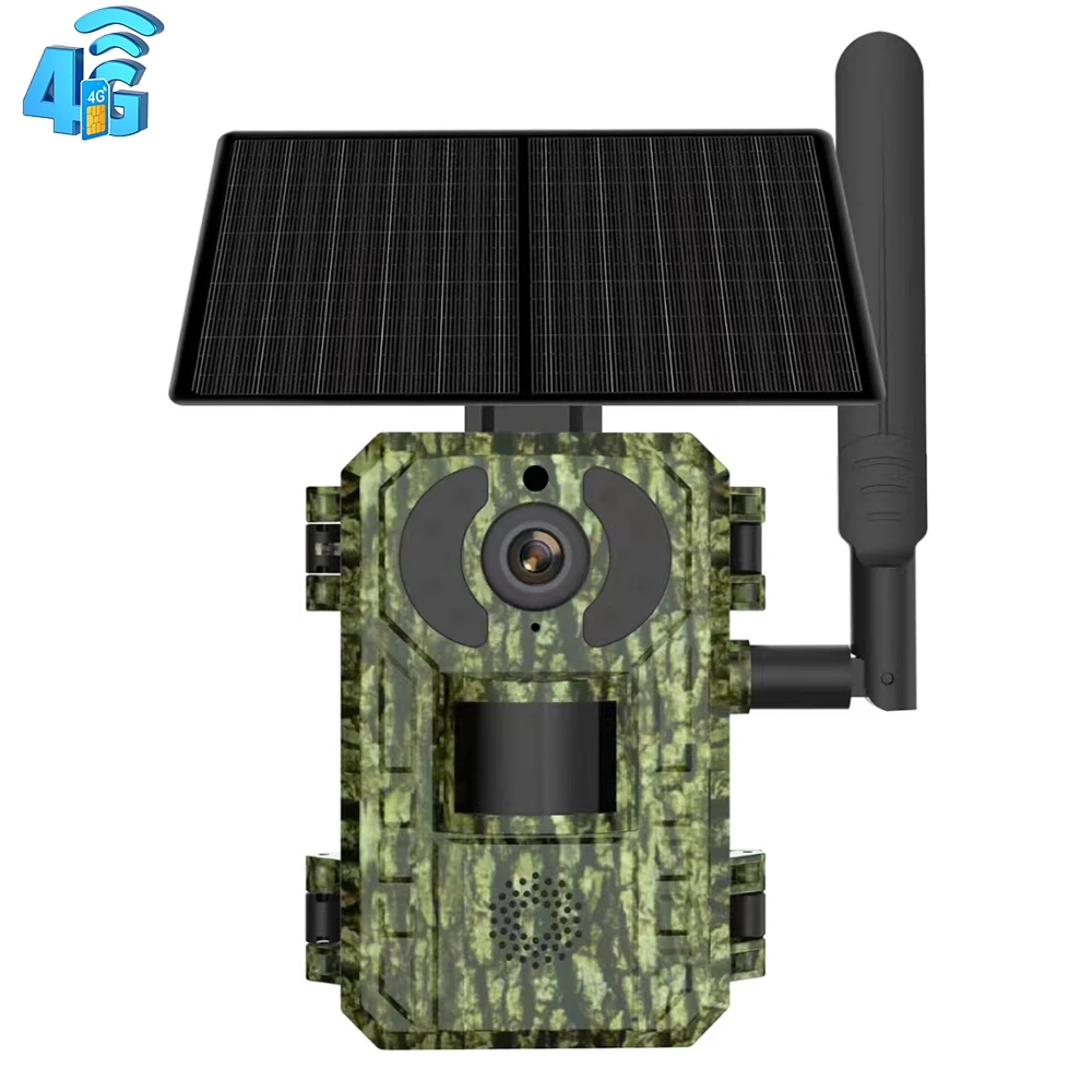 EU 4G Cellulaire 4MP 2K Batterij Solar PIR Bewegingsgeactiveerde Wildlife Jacht Trail Camera IP65 Buiten Nachtzicht Geen rode belichting