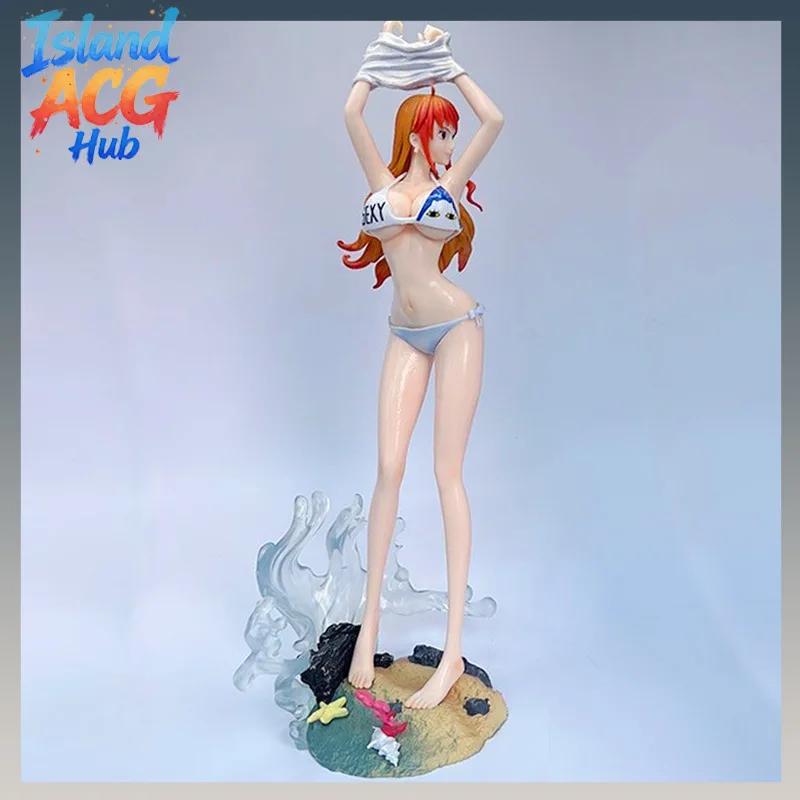 

Аниме-фигурка Нами в купальнике из One Piece, милая мультяшная модель, статуэтка из ПВХ, настольное украшение, коллекционная игрушка, подарок для фанатов