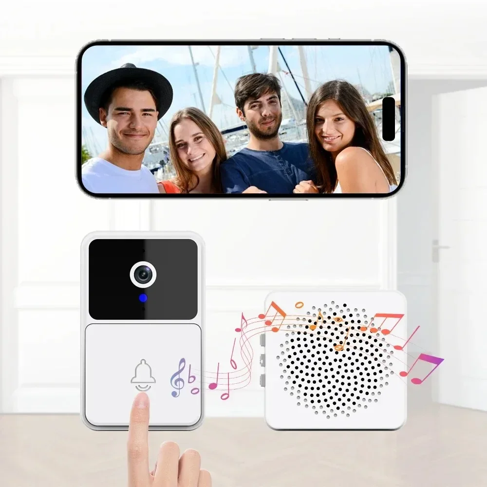 Timbre inalámbrico Wifi para exteriores, cámara HD, visión nocturna, intercomunicador de Video, cambio de voz, Monitor de casa por teléfono