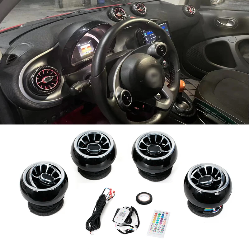 Auto LED Front Dashboard AC Klimaanlage Vent Outlet Zubehör Für Mercedes Benz Smart Turbo Vent Outlet Trim
