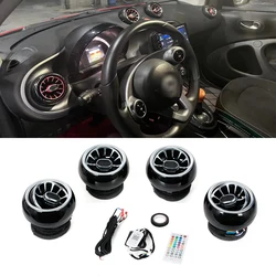 메르세데스 벤츠 스마트 터보 벤트 배출구 트림용 자동차 LED 전면 대시보드 AC 에어컨 배출구 액세서리