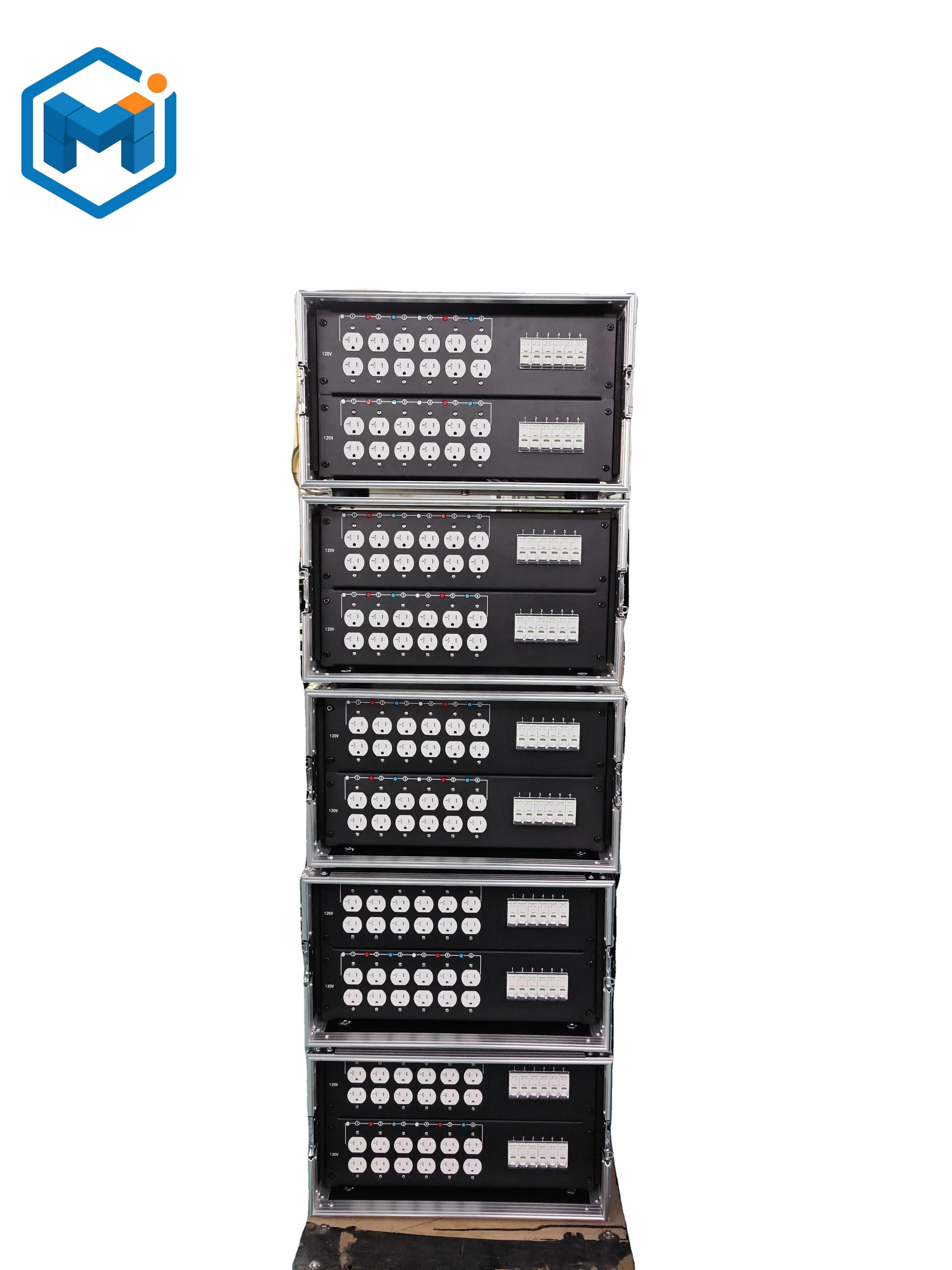 19 Inch 3U Rack Mount Power Distribution Metal Box with Voltmeter Single Phase Distro Boxes