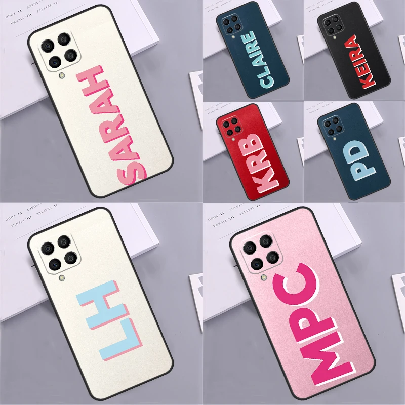 Custom Names Monogram Dropshadow Case For Samsung Galaxy M23 M33 M53 M12 M32 M52 M13 M20 M21 M30s M31 M51 M14 M34 M54 Cover