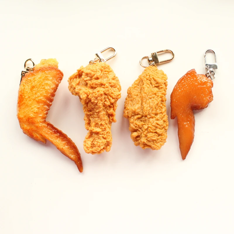 Simulation Fried Chicken Keychain Imitation Chicken Nugget Hot Dog Pendant Food Toy Model Photography Prop Personalized Keychain