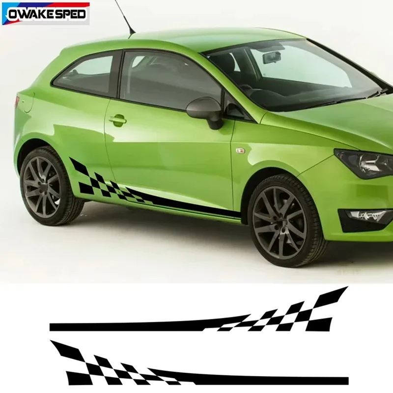 2pcs Car Body Door Side Decoration Sticker For Seat Ibiza FR TGI ST TSI Sport Long Stripes Racing DIY Decal Exterior Accessories