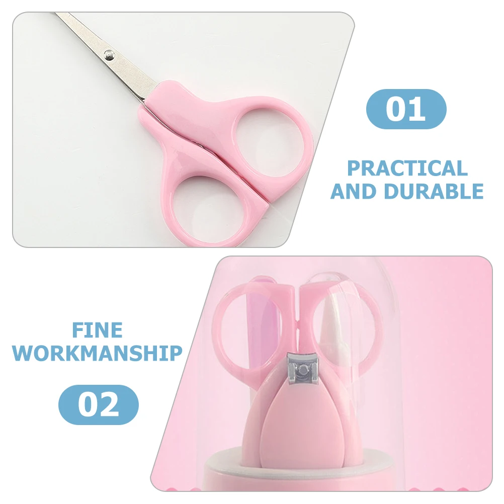 

2 set Baby Manicure Kit Clippers For Toddlers Rounded Blade Head Safe Nose Picker Grooming Tools Kids Cutter Set Infant Scissors