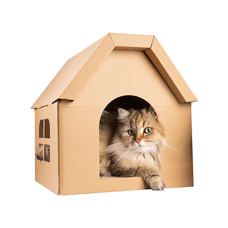 Wear-Resistant Corrugated Cat Nest, Wear-Resistant, Cat Scratch Board, Can Sleep Carton House, Grinding Claw, Cat Toy Supplies,