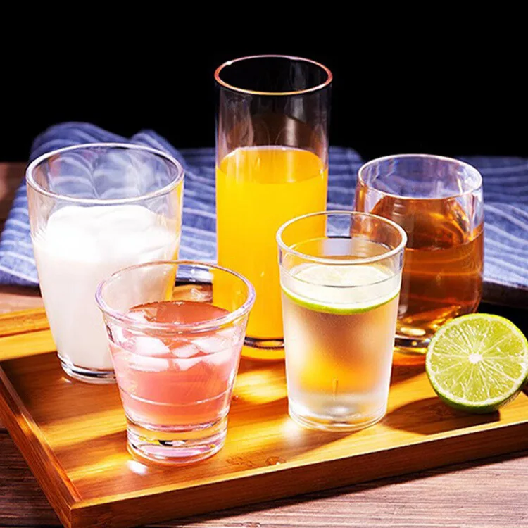 

1Pc Acrylic Cup, Commercial High Temperature Resistant PC Plastic Water Cup, Transparent Restaurant Anti Drop Water Cup