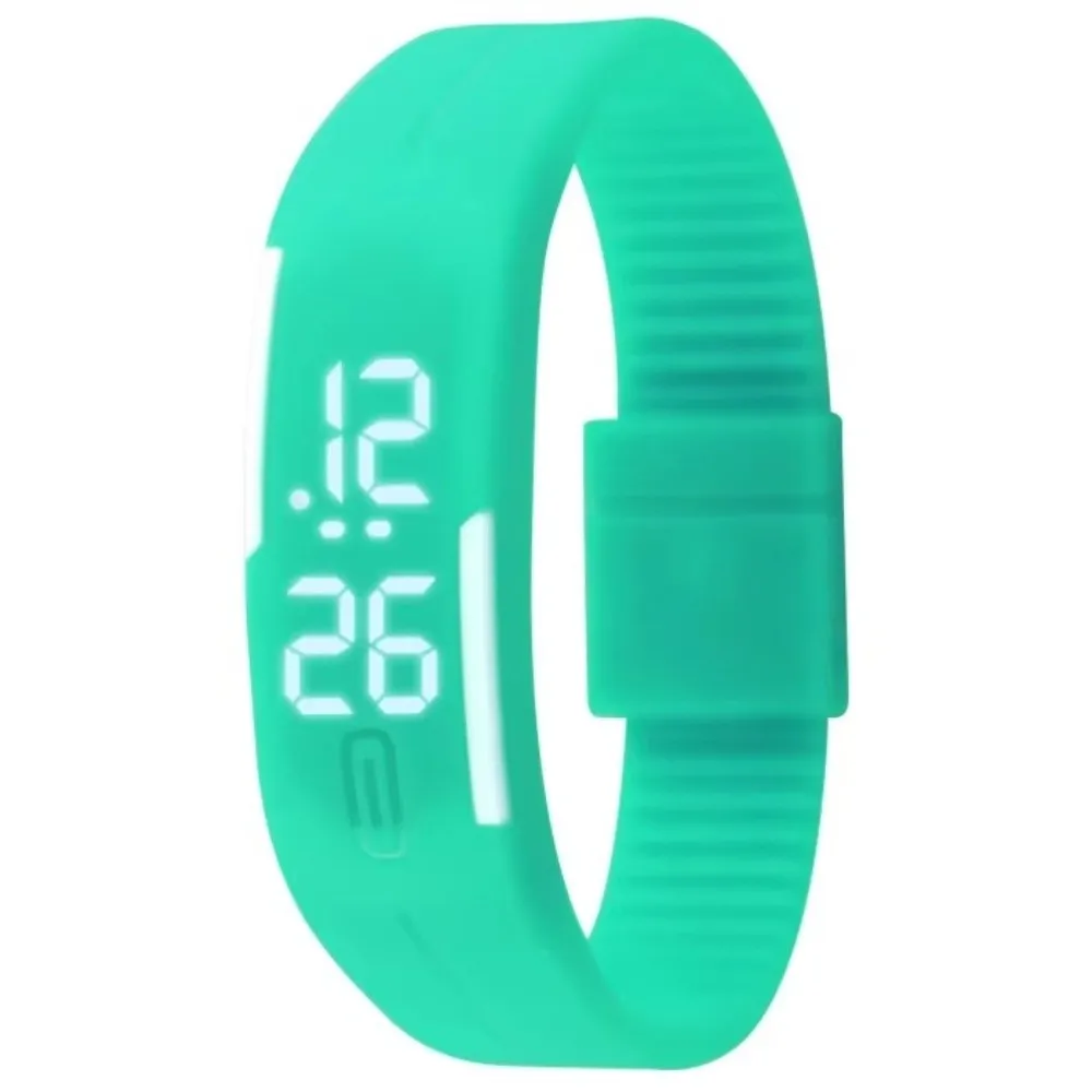 Fashion Digital Display LED Watch Silicone Strap Waterproof Student Sports Watch Soft Wristwatch
