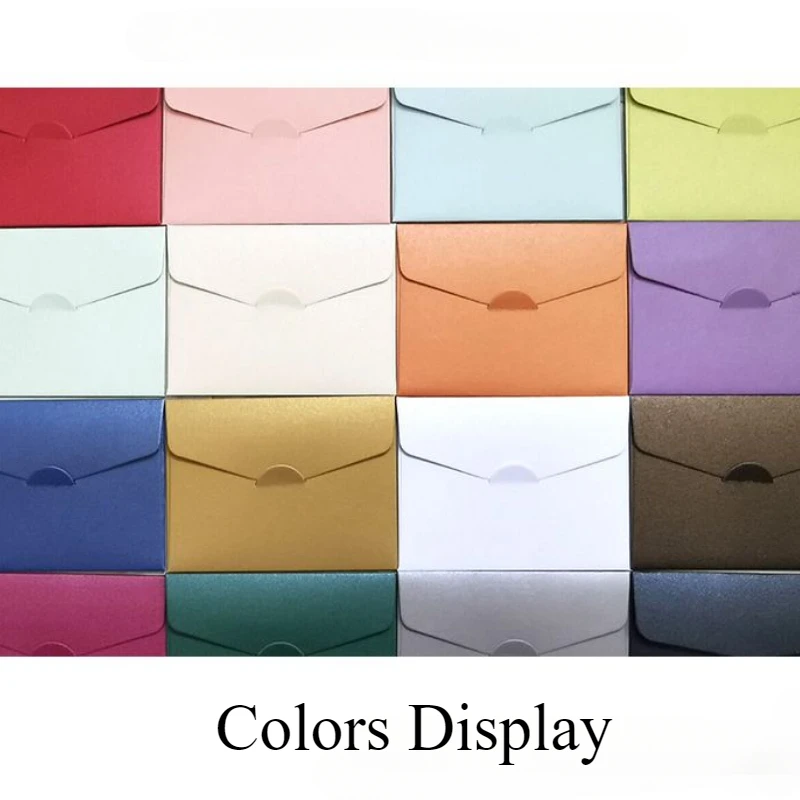 50PCS Custom logo Mini Envelope Bank Credit Card Envelopes Vip Mebership Card Sleeve Thickened Pearl Paper Gold Stamping