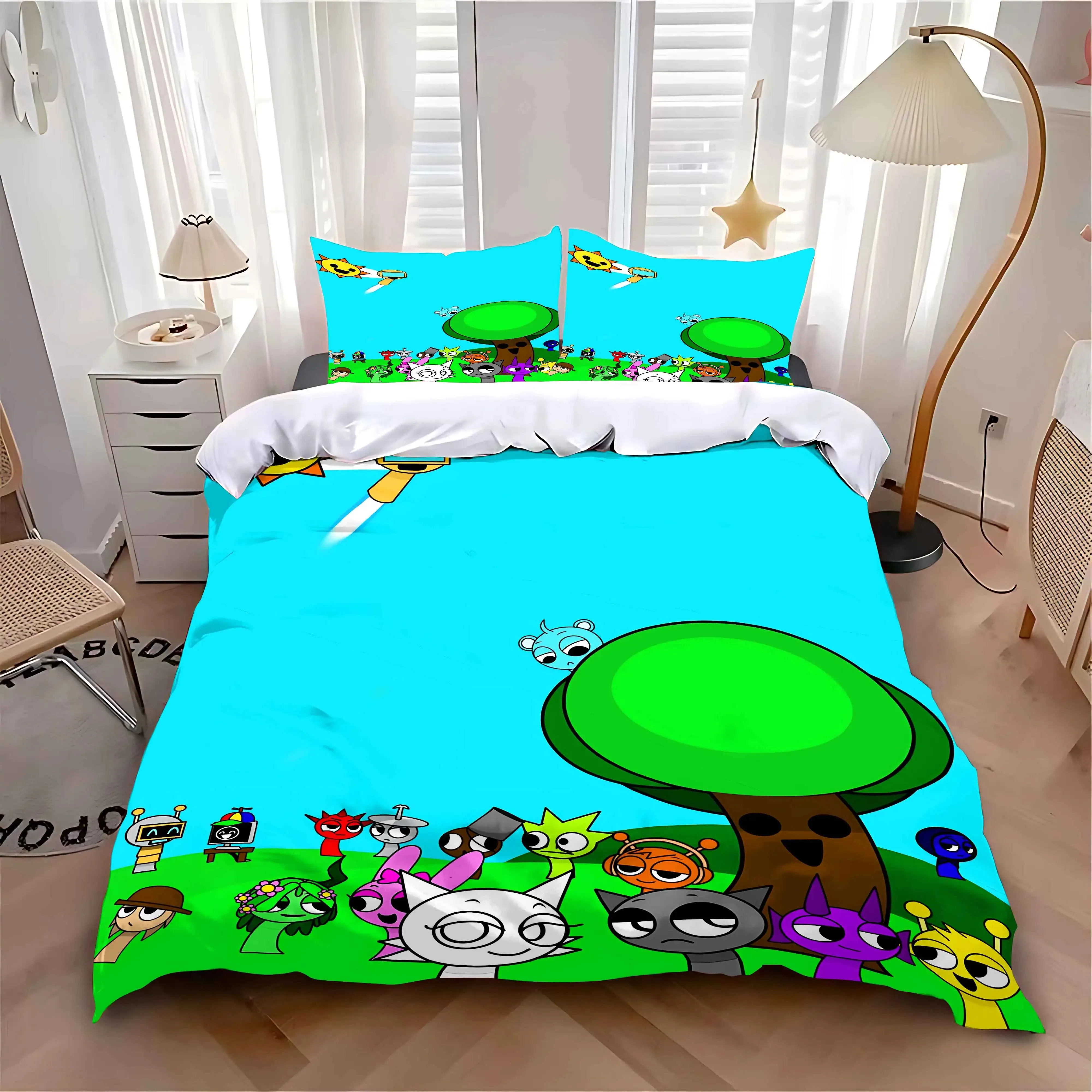 S-Sprunkis Duvet Cover Pillowcase Bedding Set Adult Boy Girl Bedroom Decoration Children Gift Single Double Large Size