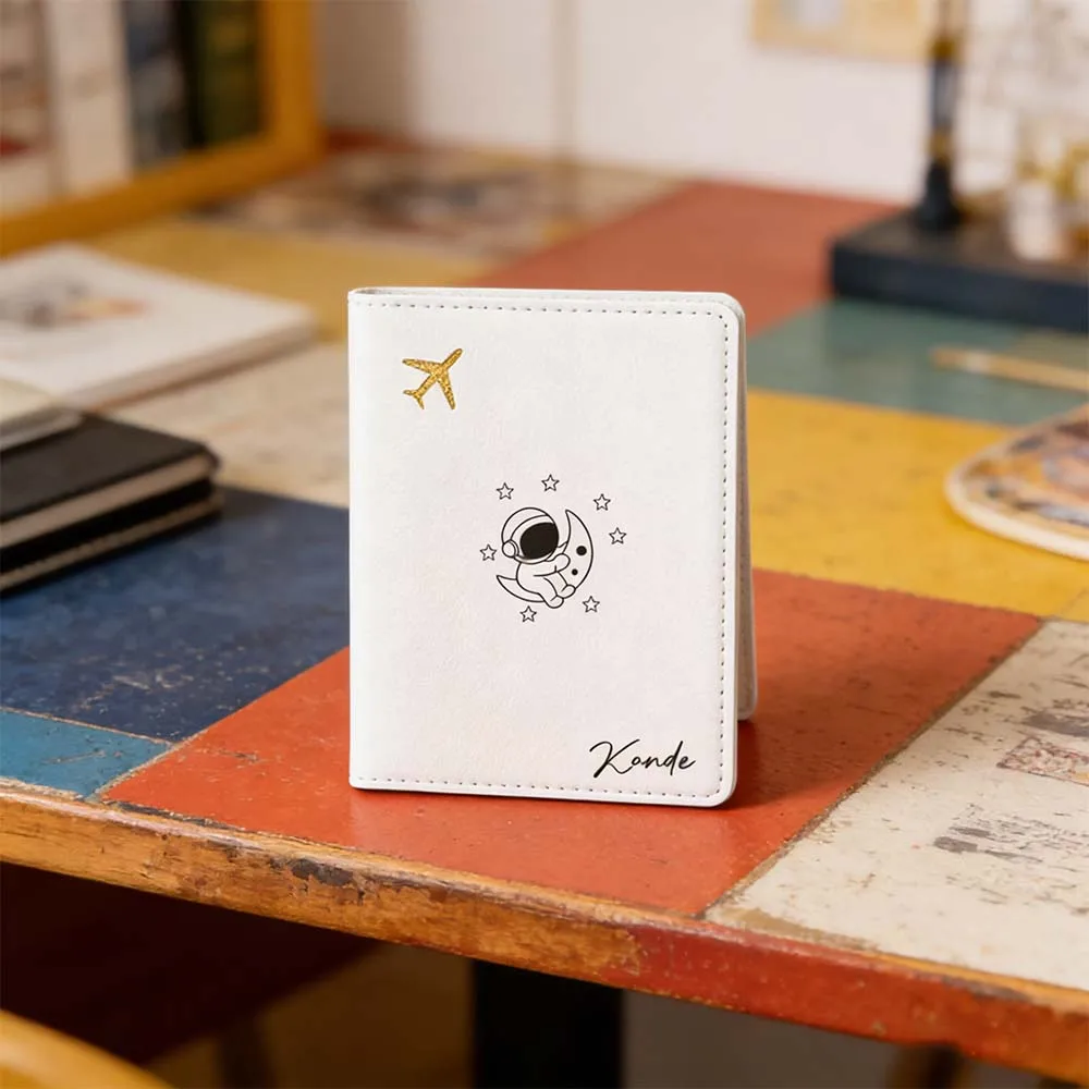 

Персонализированная обложка для паспорта с именем, кожаный кошелек для паспорта с отделением для карт, легкий, 1 шт.