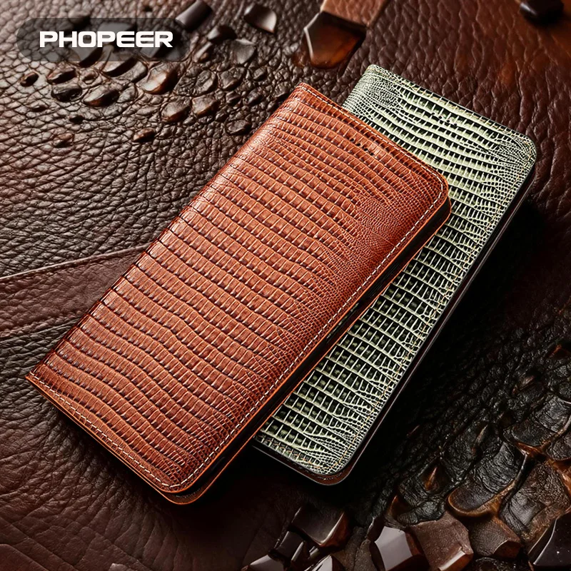 

Luxury Genuine Leather Case for Asus Rog Phone 9 Pro 9FE 8 8 Pro 7 6D Ultimate 5S Pro 4 3 phone case Retro Lizard Pattern
