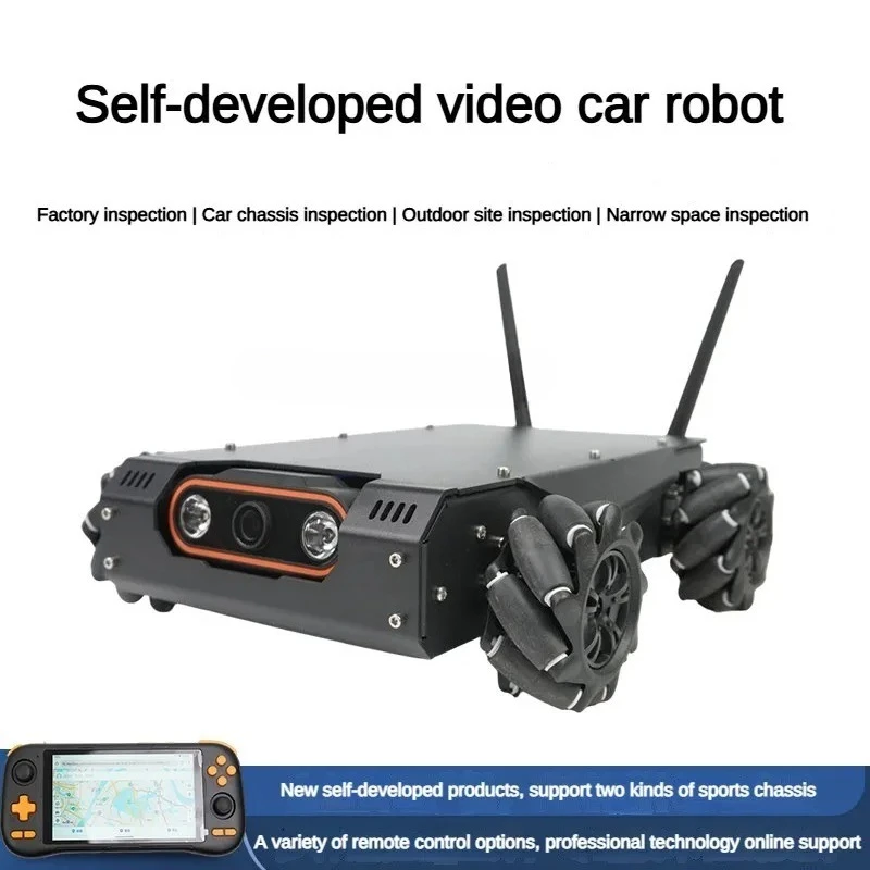 Pipeline Inspection Vehicle Chassis Outdoor Inspection Wireless Video Car 100m 500m RC Tank Robot with Camera Video Robotic Car