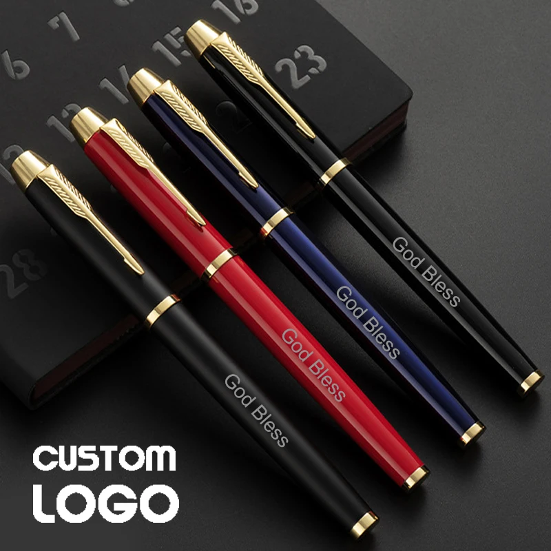 

Premium Custom Logo Metal Fountain Pen Business Advertising Office Supplies School Student Teacher Lettering Gift Signature Pen