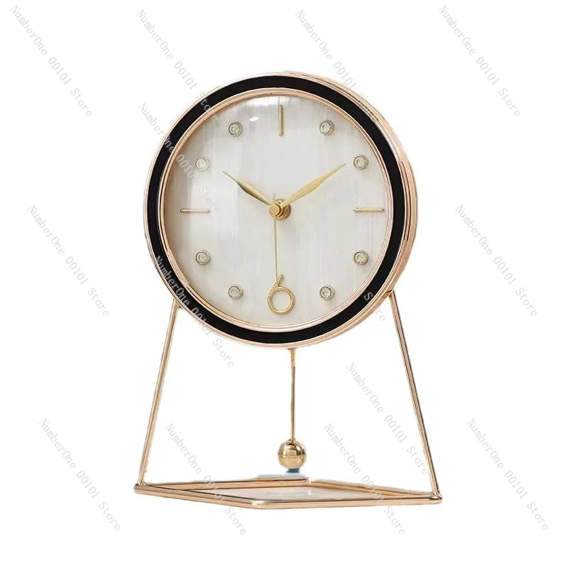 

Metal pendulum clock, table top clock living room table top decoration clock