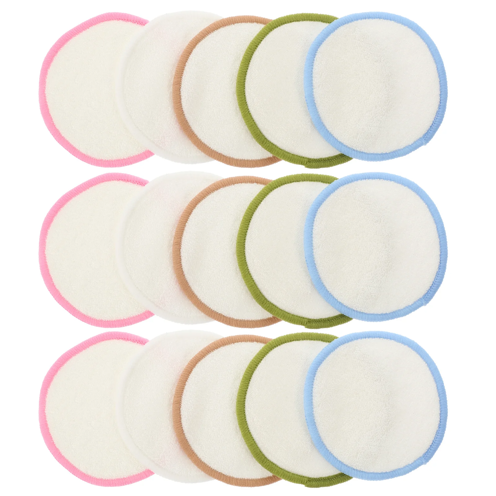 15 個のメイク落としパッド 再利用可能なフェイシャルクレンジング 優しい角質除去フェイスパッド 旅行用クレンジング スキンケアルーチン