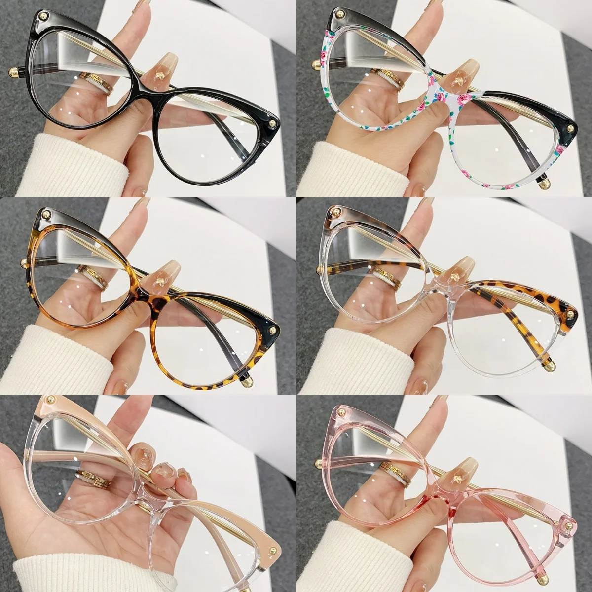 Женские фотохромные очки «кошачий глаз» для близорукости, модные модные очки для чтения с защитой от синего света, винтажные линзы, минус очки