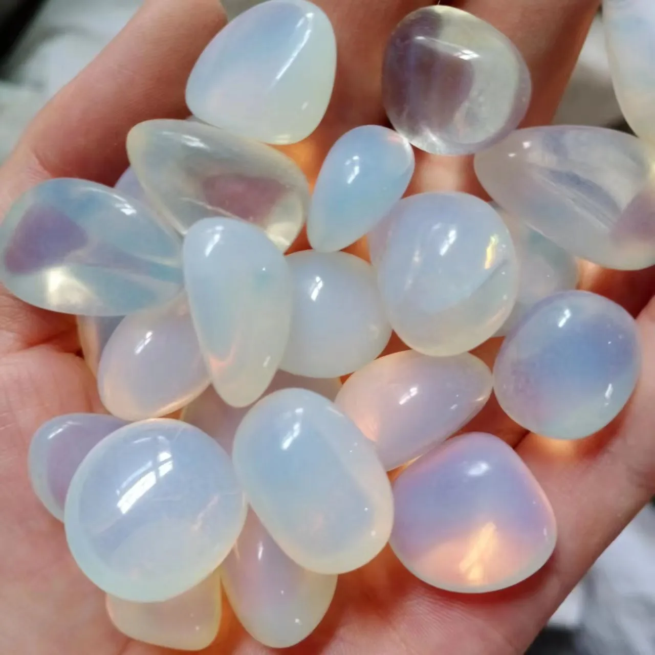 

beautiful white opalilte crystal polished stones bulk rolling stones treat gift quartz crystal