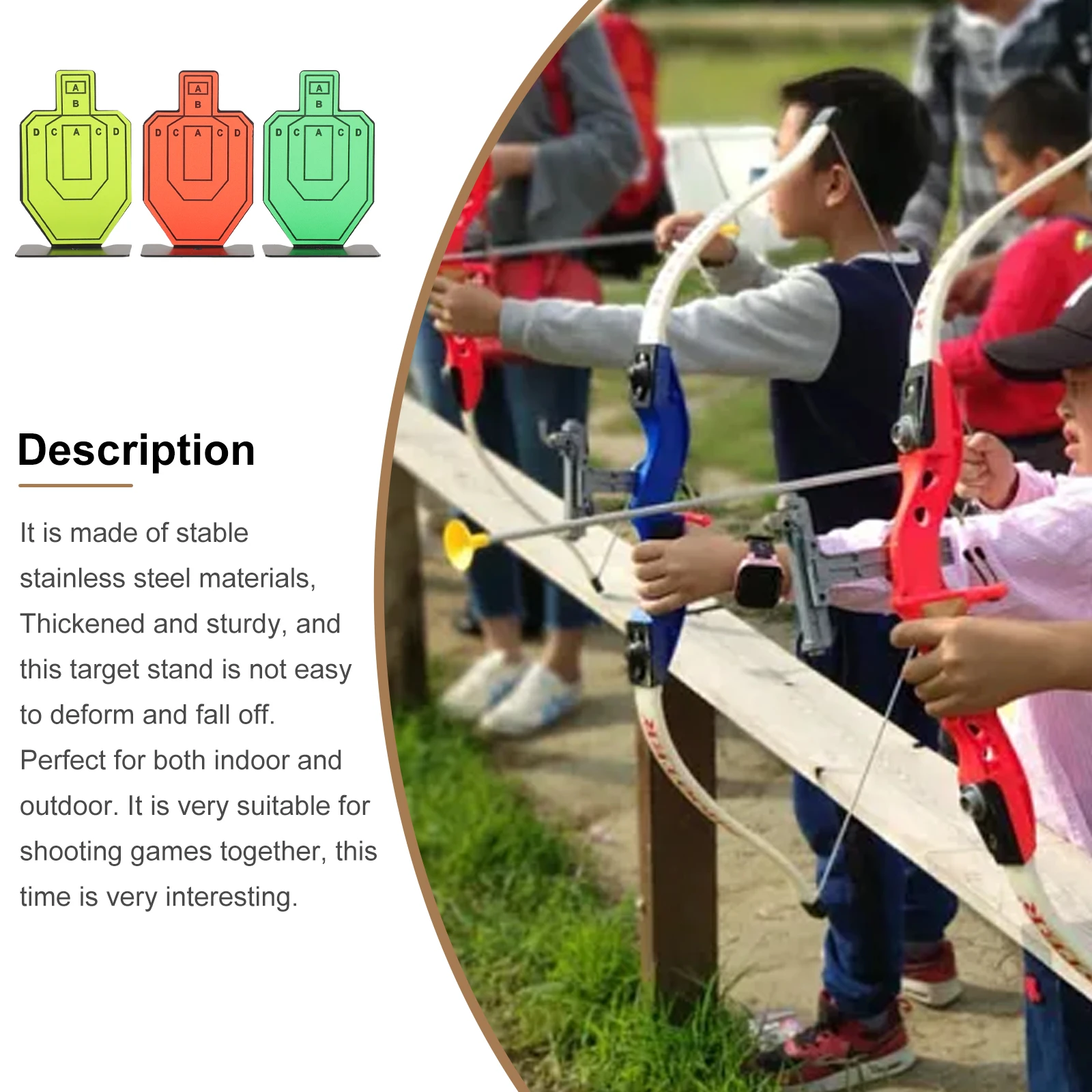 

3pcs Standing Shooting Target Stand Durable Wear-Resistant Dart Board Reusable Targets for Arrows Bows Outdoor