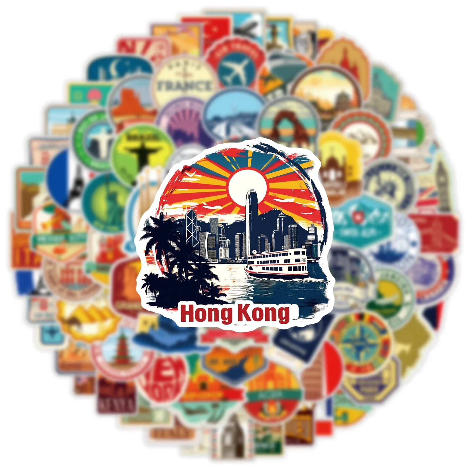 100 STKS Reizen Graffiti Stickers Auto Telefoon Computer Gitaar Decoratieve Stickers Notebook Waterdichte Briefpapier Stickers