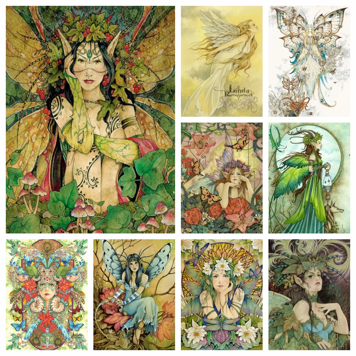 

DIY Fantasy Butterfly Elf Goddess Art Painting Diamond Embroidery Kit Flower Fairy Cross Stitch Mosaic Crystal Living Room Decor