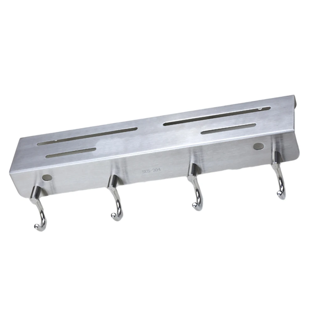 

Stainless Steel Holder Storage Rack Shelf 4 Hooks Tools Hanger Knive Stand Accessories Kitchen Storage