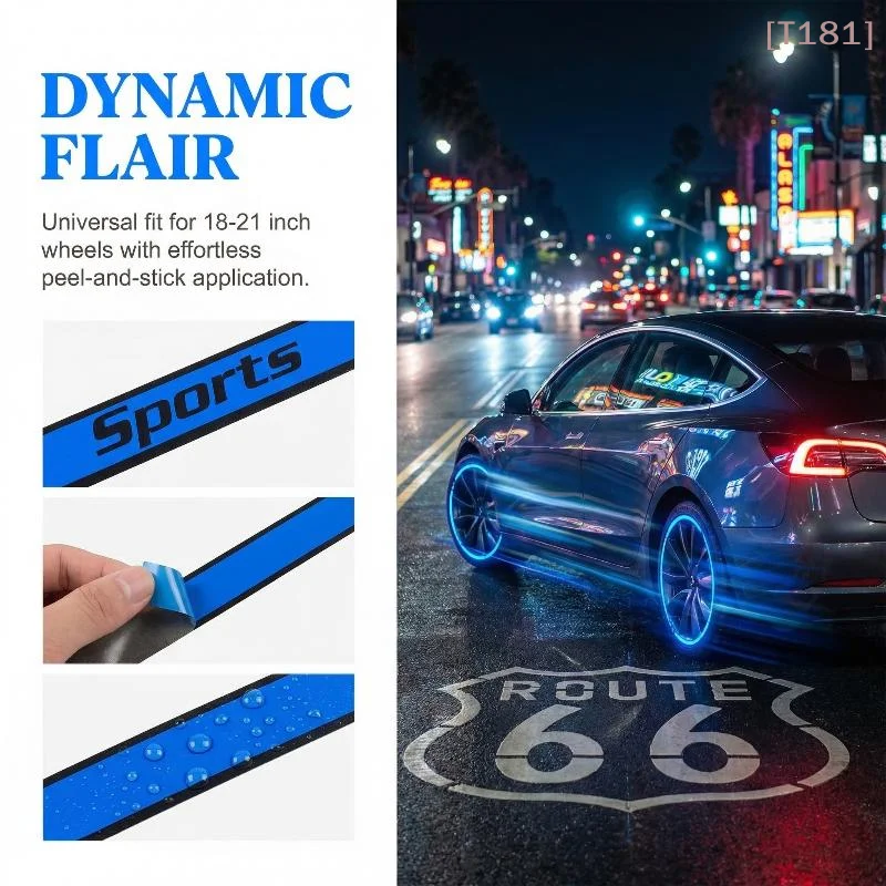 

[E] Universal Motorcycle Wheel Rim Stripe Wheel Decal Tape Sticker 18-21 Inch Sport Wheel Decals Road Bike Reflective Sticker