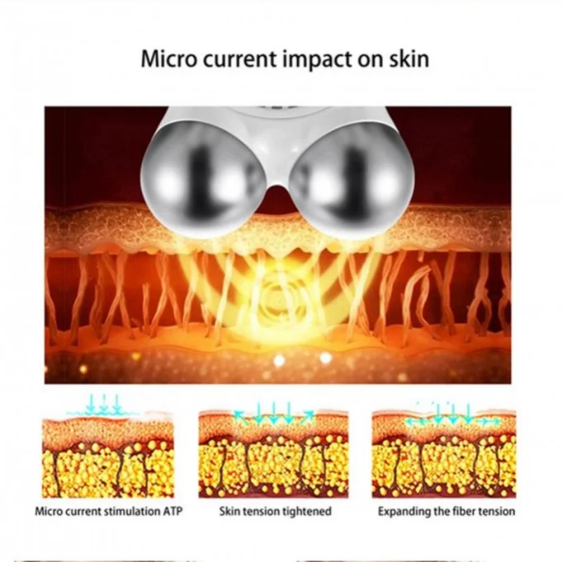 Microcurrent Face Roller Skin Tightening Beauty Device 3 Gears USB Charging Face Lifting Machine Facial Massager Anti-Aging