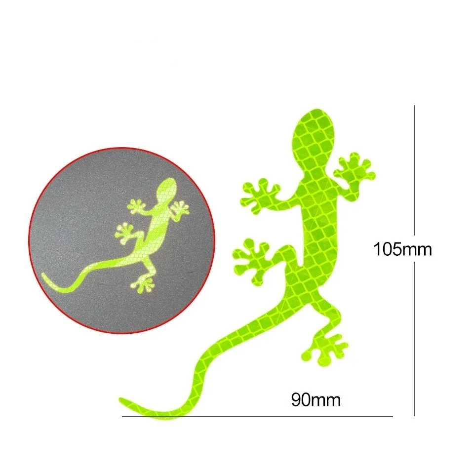 2Pcs Car Reflective Sticker Safety Warning Mark Tape Auto Exterior Accessories Night Driving Warning Gecko Strip Light Reflector