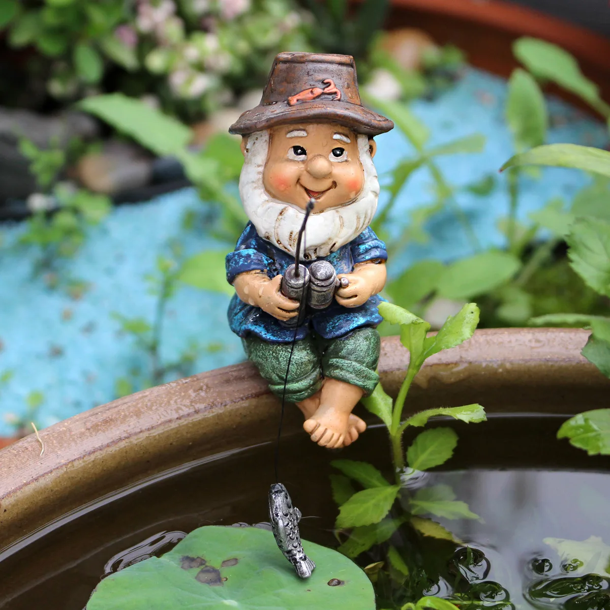 Outdoor fishing dwarf ornament animal creative decoration American outdoor garden courtyard balcony decoration landscaping