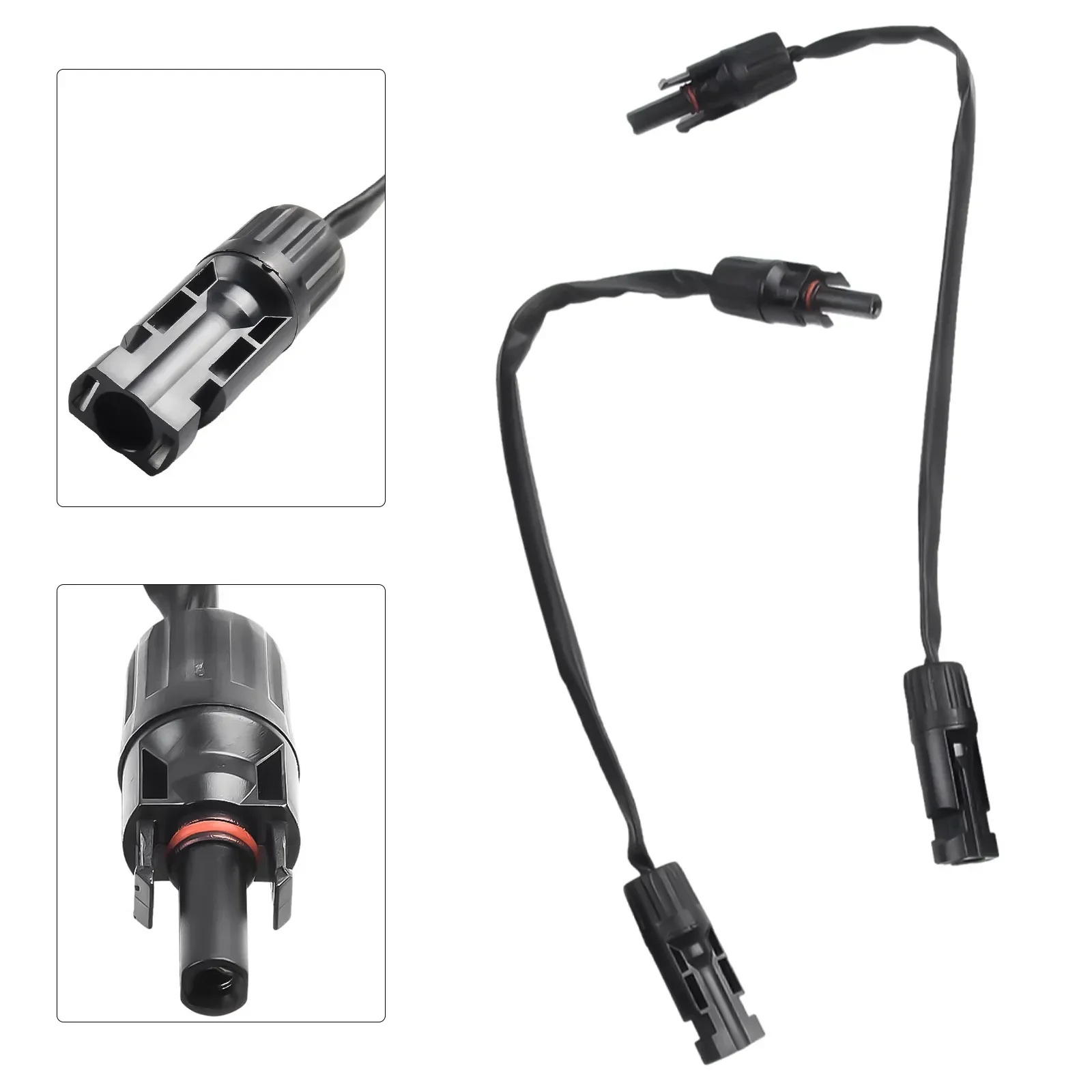 1 çift Güneş Kablosu Pencere Geçişleri PV Güneş Kablosu Geçiş 35 cm Kablo Bakır Düz Bağlantı Kablosu Balkon Güneş Parçaları