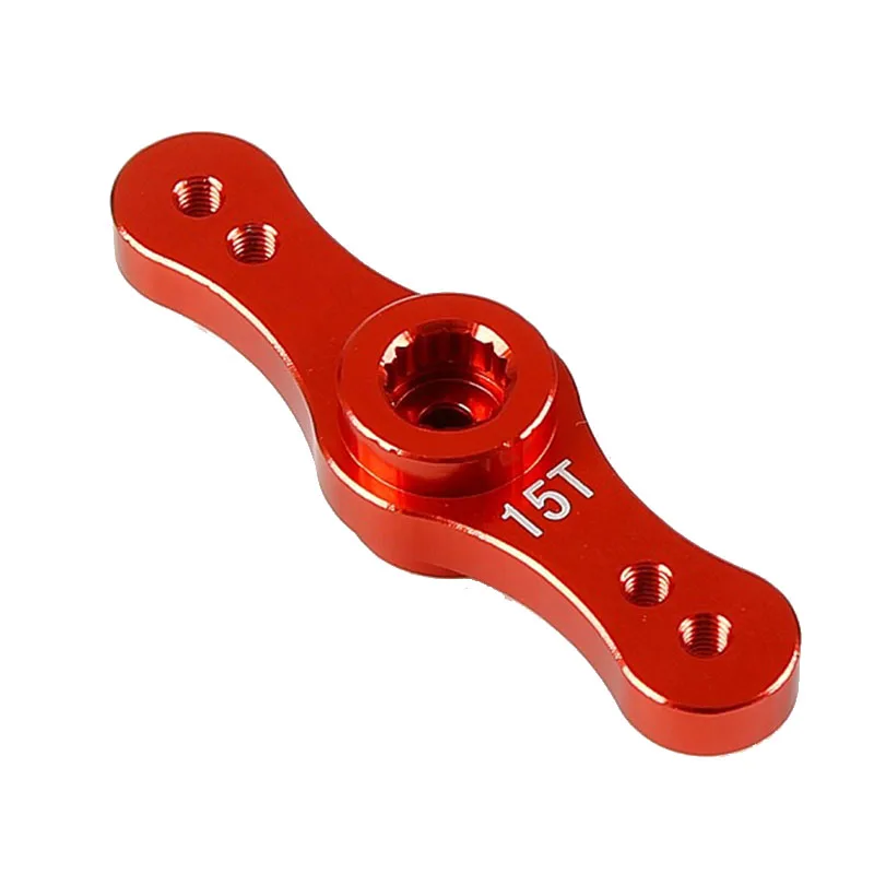 CNC Alloy Double Side with 15T 17T Servo Arm for 1/5 Scale HPI Rovan Baja 5B 5T 5SC Symmetry Steering System-Red