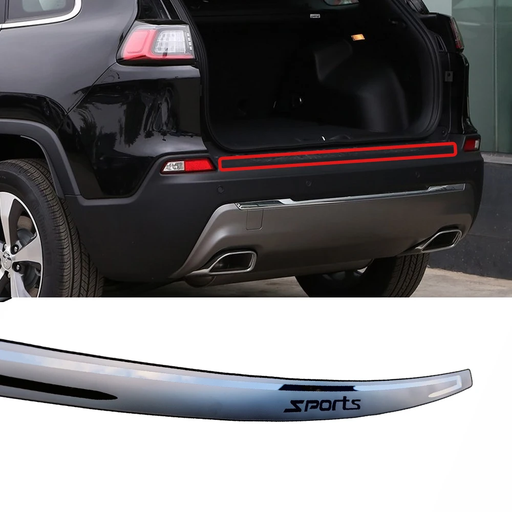 Trunk Trim Rear Bumper Protector Car Accessories For Jeep Cherokee Stainless Steel Door Sill Scuff Plate 2019-2023