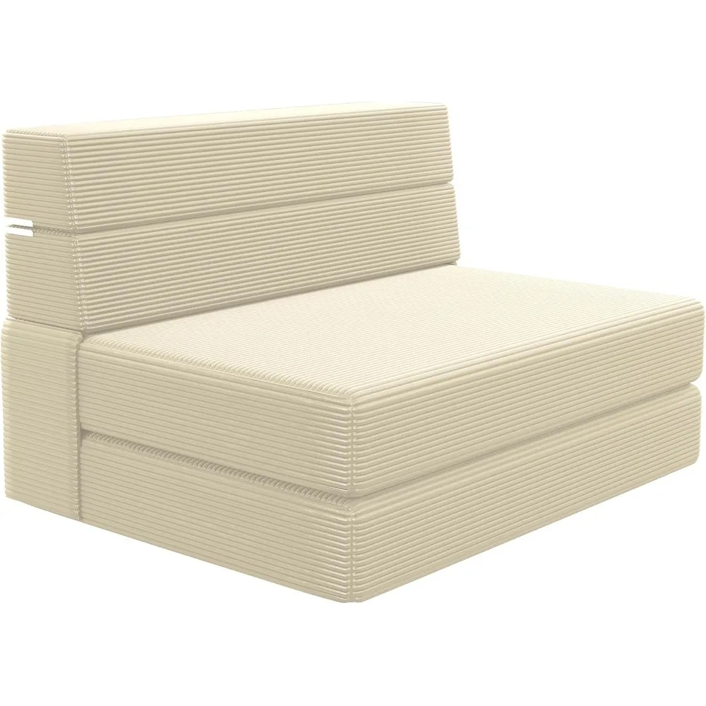 Convertible Memory Foam Sofa Bed with Back Support, Futon Floor Mattress for Living Room, Sleeper Chair Ideal for Guests