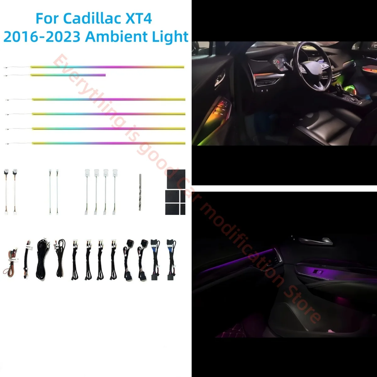 

LED Atmosphere Lamp For Cadillac XT4 2018-2023 Automotive Interior Lighting Upgrade Car Accessories APP Control Reading Light