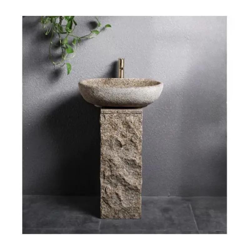 

Elegant Stone Column Basin for Outdoor Courtyard & Garden Floor Drainage | Durable & Stylish Design