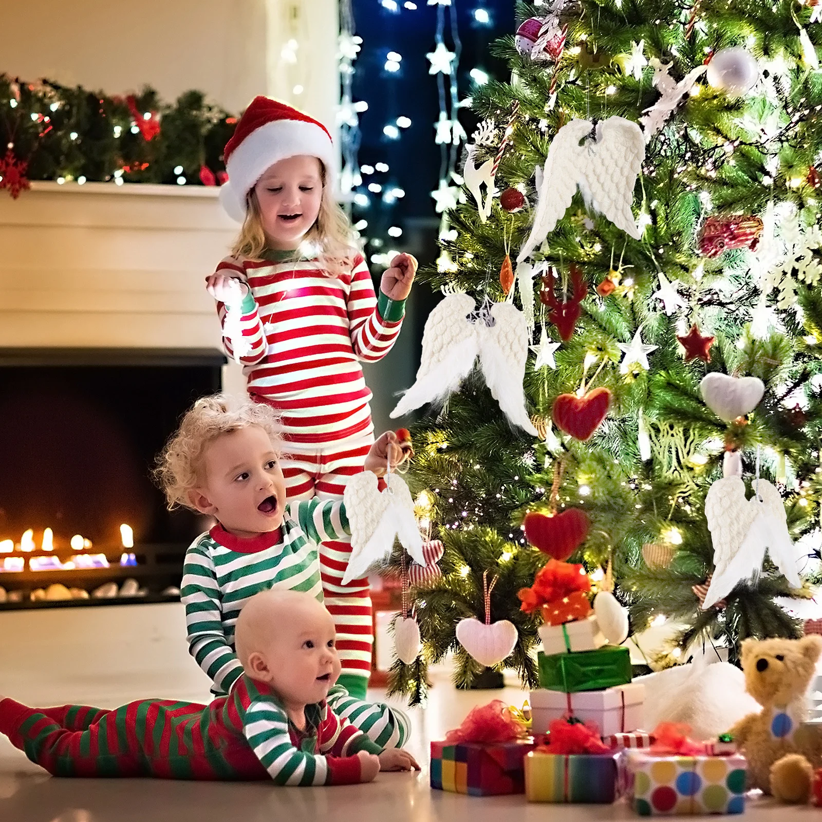 

2Pcs Christmas Ornament Environmental Friendly Xmas Tree Decoration Plastic Creative Pendants Household Decor